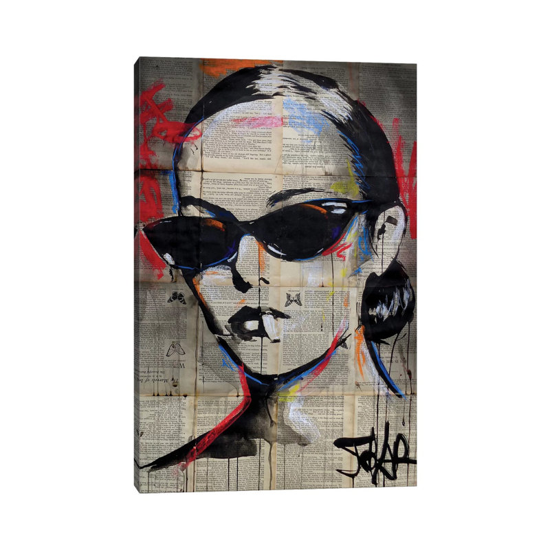 Beatnik Flair by Loui Jover - Wrapped Canvas Painting, 20.32 cm H x 30.48 cm W