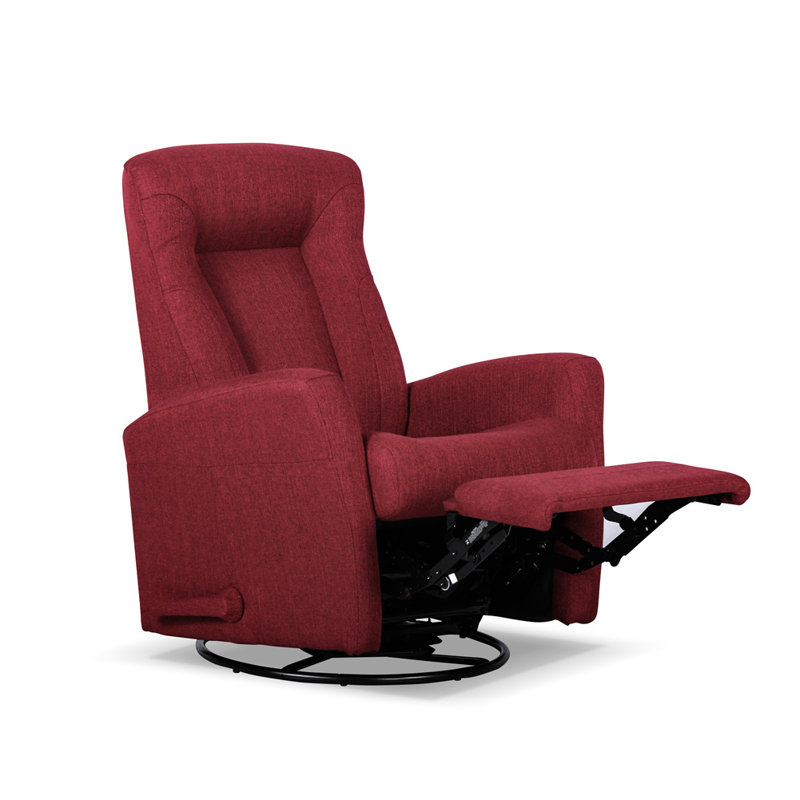 Fauteuil inclinable et pivotant manuel Beavin, Red Fabric