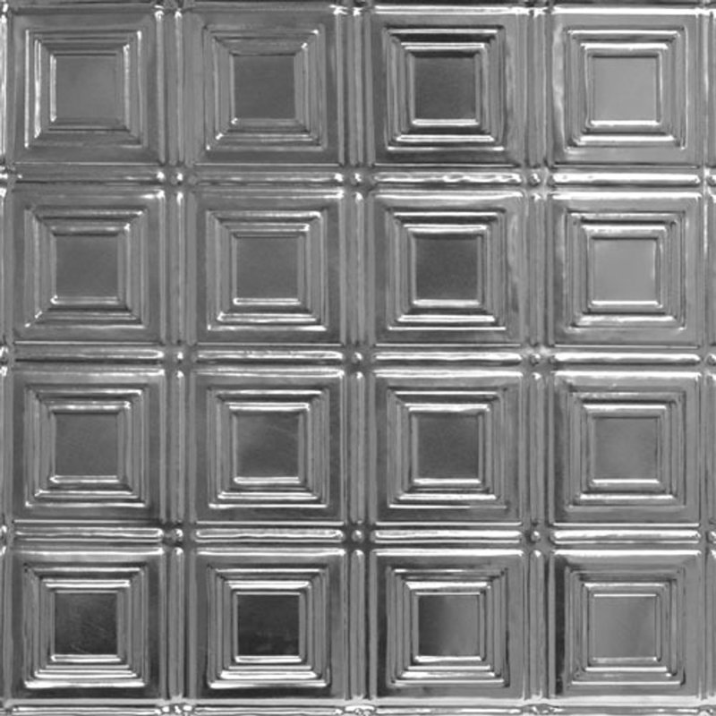 Unfinished Steel Square Drop-In Ceiling Tiles, 24" x 24", Set of 6
