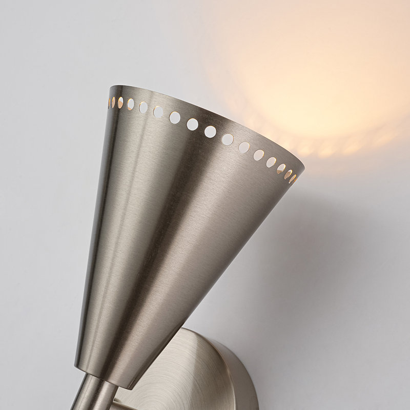 Applique murale 2 lumières en forme de sablier étoilé, Nickel