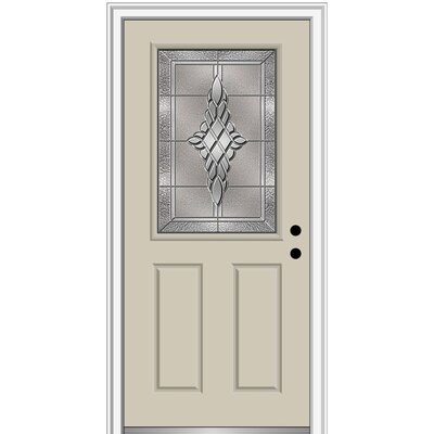 Grace Painted Both Sides The Same 1/2 Lite 2-Panel Fiberglass Prehung Front Entry Door on 6-9/16"" Frame -  Verona Home Design, ZZ3667541L