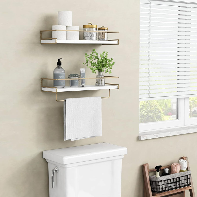 Suspended bathroom rack