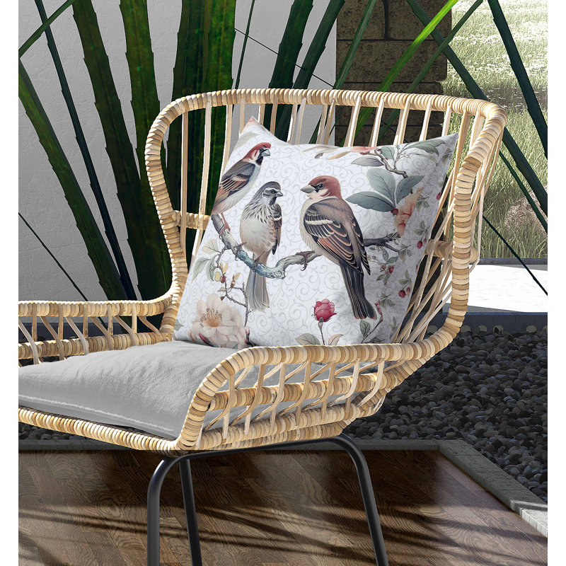 Coussin intérieur / extérieur Branch Buddies, Carré 18 po, Rose