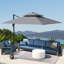 Outsunny 3 x 3 m Cantilever Parasol w/ Aluminium Frame, Cover Light Grey
