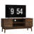 43" Mid-Century Modern TV Stand for 32-50" TVs, Compact Walnut Media Console with Grille Doors, 200 lbs Heavy-Duty Capacity, Small Space Entertainment Center, Bedroom/Gaming