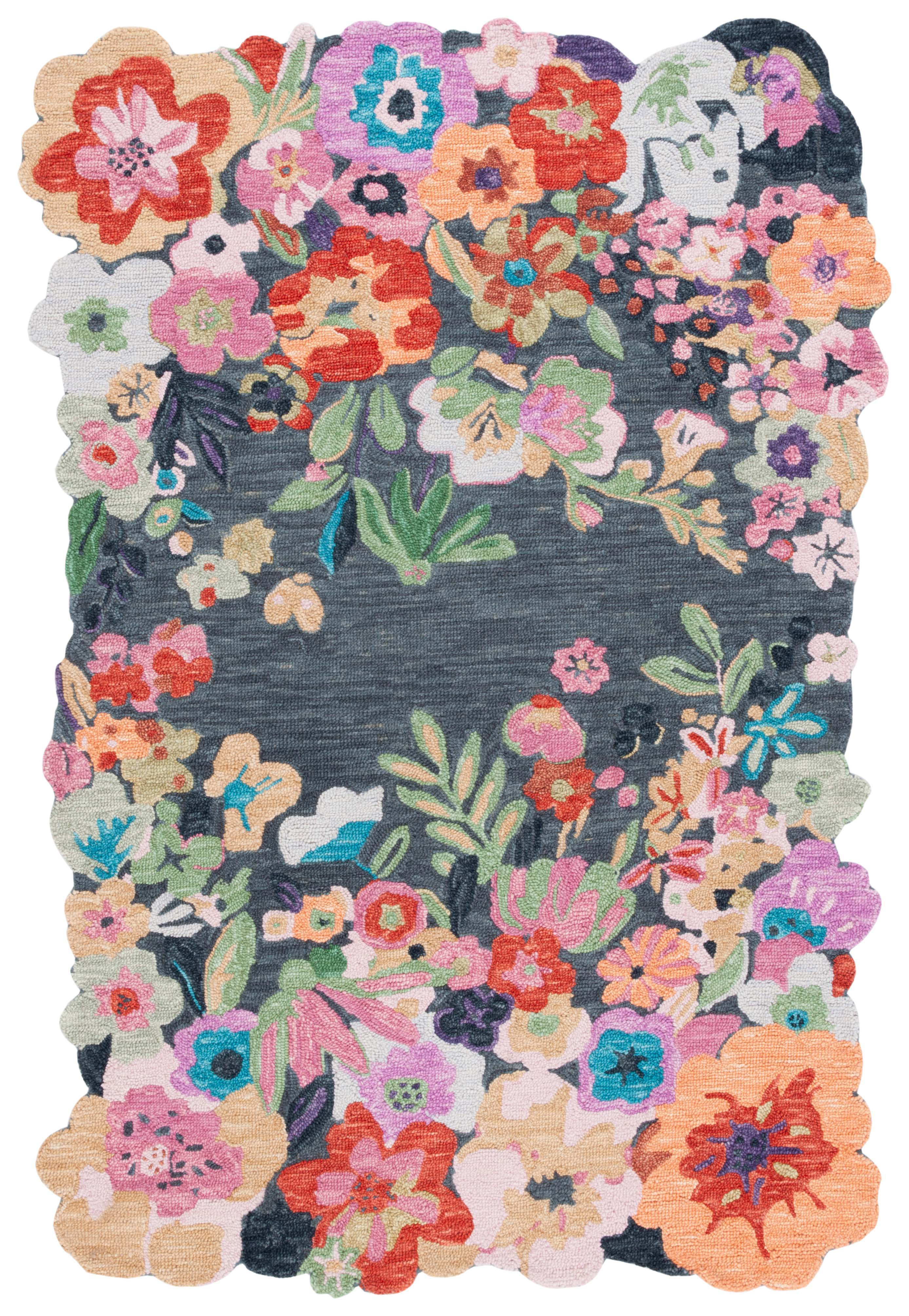 Safavieh Floral rug 80% wool, 20% cotton hand tufted Garden & Reviews | Wayfair