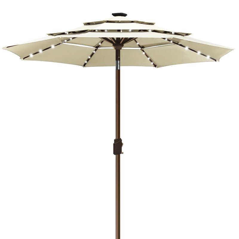 Parasol lumineux 9 pi Keensburg, Ivoire blanc