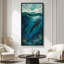 «Whale Underwater Ocean Scene with Moonlight and Deep Blue Marine Landscape», grande impression encadrée sur toile de la chambre principale-132225456-132225457