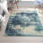 Kazu Vintage Abstract Machine Woven / Power Loomed Performance Blue Rug-417921994