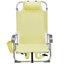 Chaise de plage pliante avec dossier ajustable 5 positions et porte-gobelet, en aluminium jaune doux et tissu polyester 600D, 63 x 65 x 82 cm