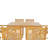 6 - Person Teak Wood Patio Dining Set with Rectangular Table , Cushions Included