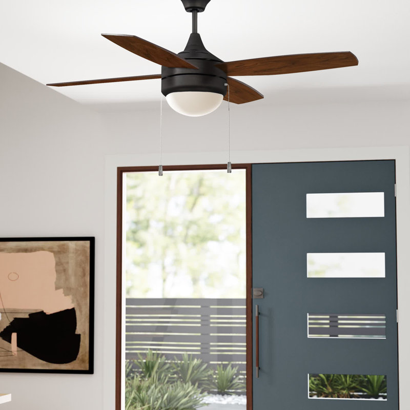 Phaze 52'' Ceiling Fan with Light Kit, Espresso with Walnut Blades