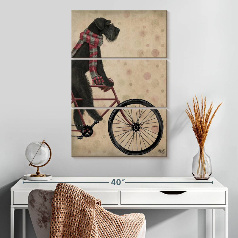 Brampt Schnauzer On Bicycle Black