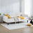 Twin Size Beige Velvet Upholstered Daybed, Ribbed Tufted Backrest(Mattress Not Included)