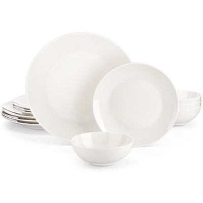 12 Piece Bone China Dinnerware Set - Service for 4
