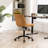 Armless Swivel Office Chair Faux Leather Upholstered Waterproof Desk Chair Ergonomic Adjustable Computer Chair-1106344811