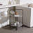 Folding Haarlem Side Table - 2-Tier Cement Finish Wood Top, Industrial Metal End Table with Handle-114251817