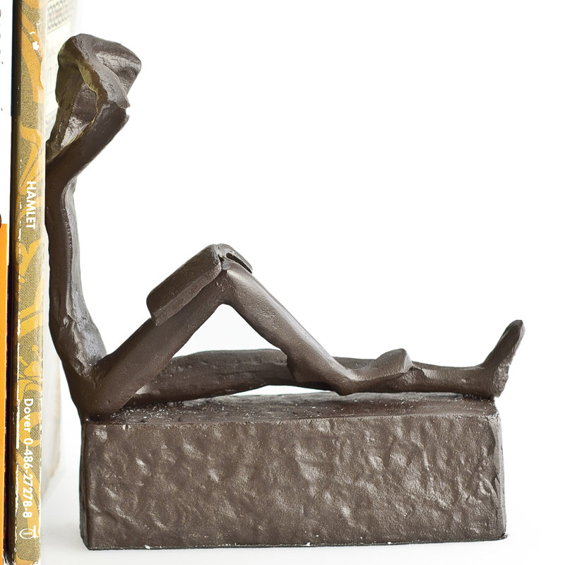 Alta Man and Woman Reading Iron Non-Skid Bookends Set