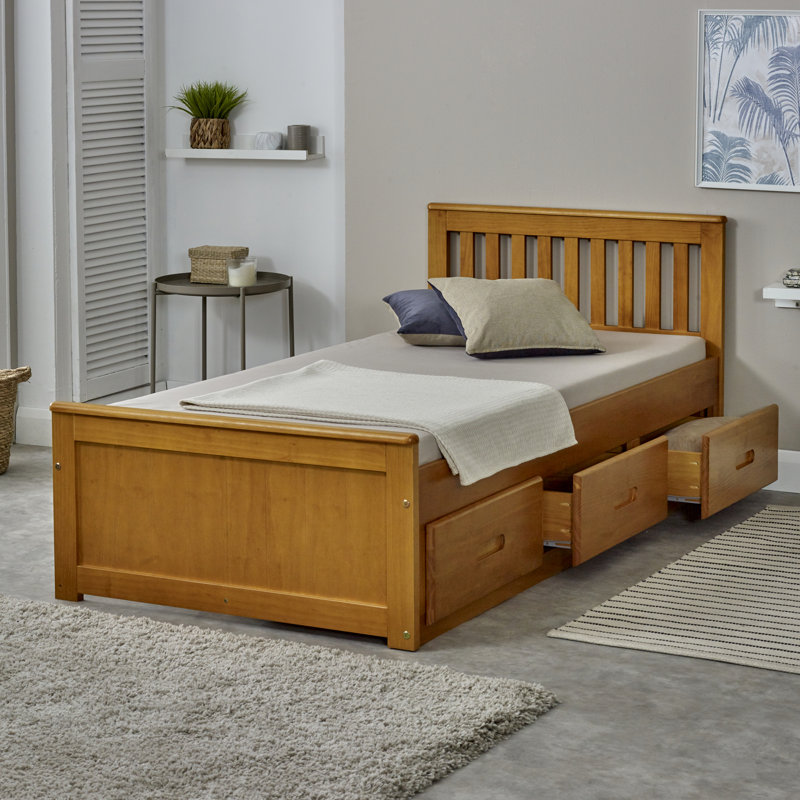 Vonore UK Single - DE 90 X 190 Cm Storage Bed, Honey