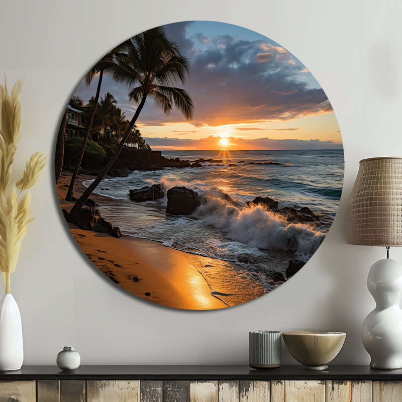 Pantoja - paysage urbain rond, art en métal, H 36 po x l 36 po