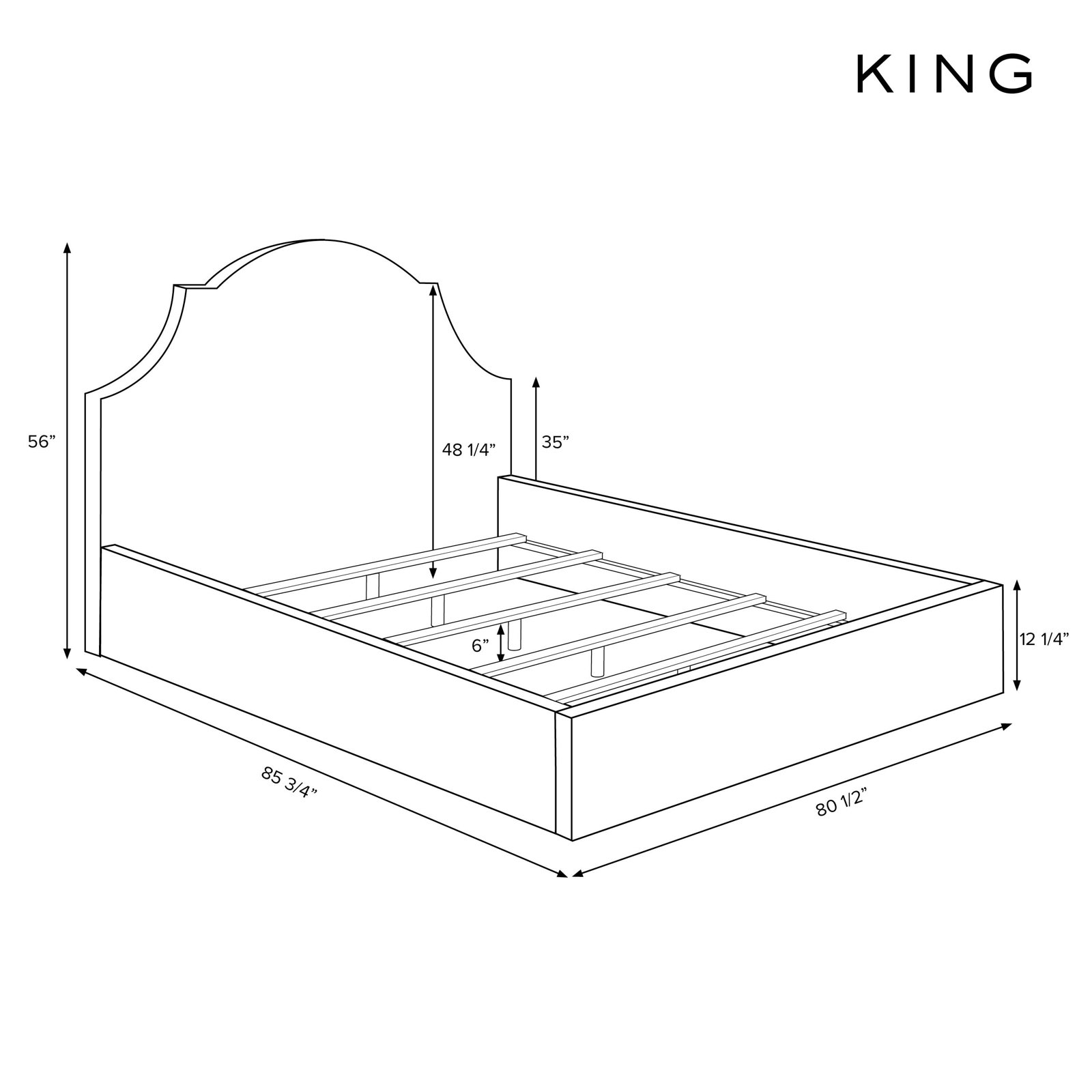 Hadley Upholstered Bed, Textured Linen White, King