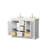 Avery 48 Inch Double Bathroom Vanity in Dark Blue, White Cultured Marble Countertop, Undermount Square Sinks (3-Hole), Brushed Gold Trim-98210846-98210844-98210849