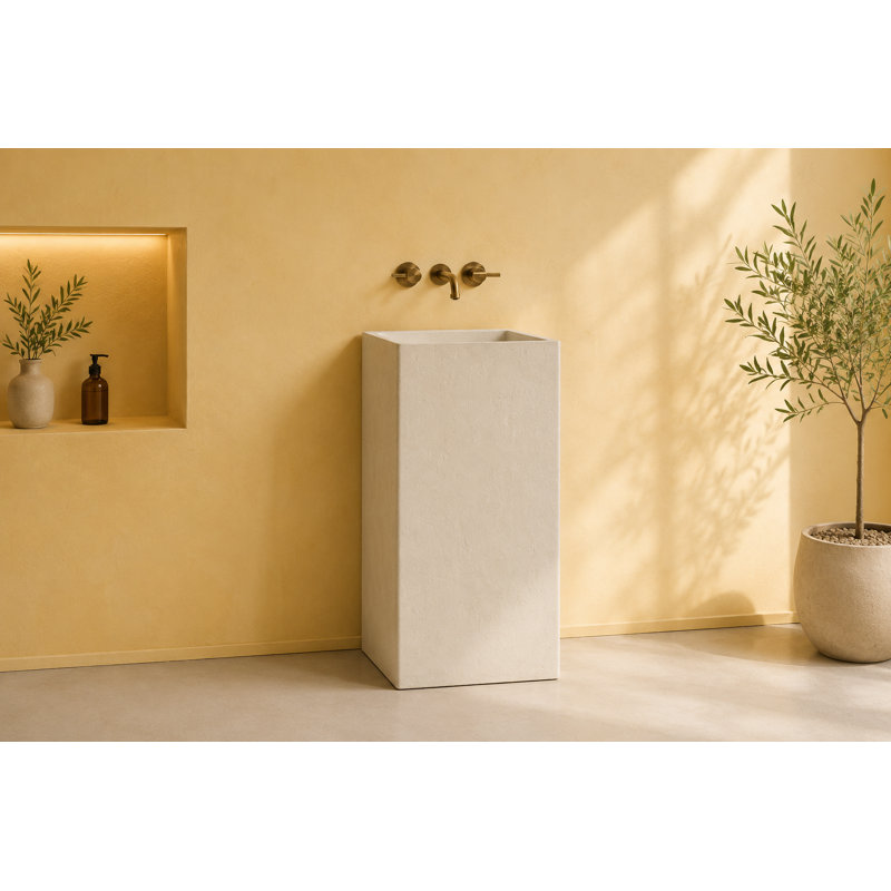 Lavabo de salle de bain 33 po, Béton surélevé