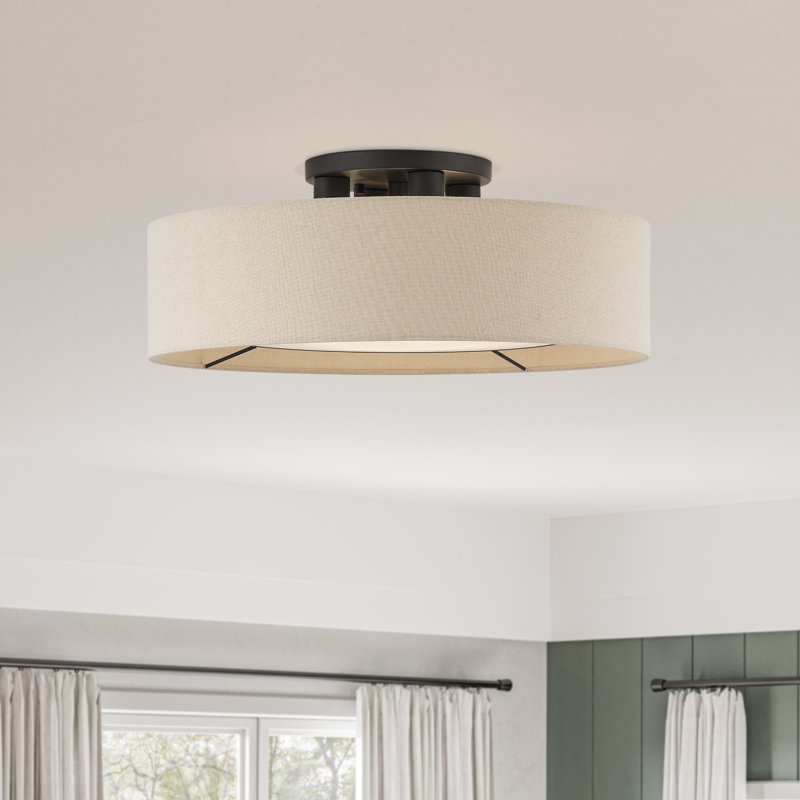Ellsworth bronze grand semi-encastré, H 8,5 po x l 21 po x P 21 po, Quatre lumières