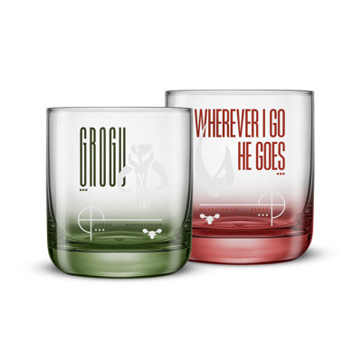 Joyjolt Grogu Mandalorian Short Glass, 10oz In Clear