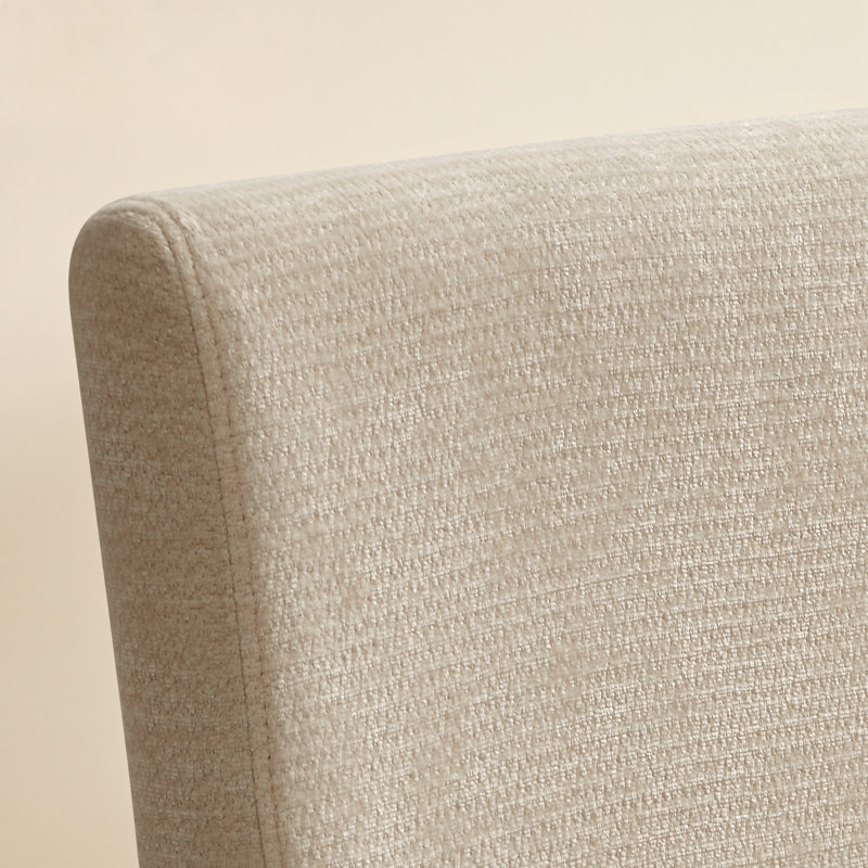 Ensemble de 4 chaises de salle à manger modernes en bois rembourrées et revêtues de chenille beige moderne, 4, Beige
