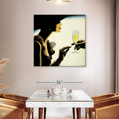 Classy Woman Accepts Champagne Glass