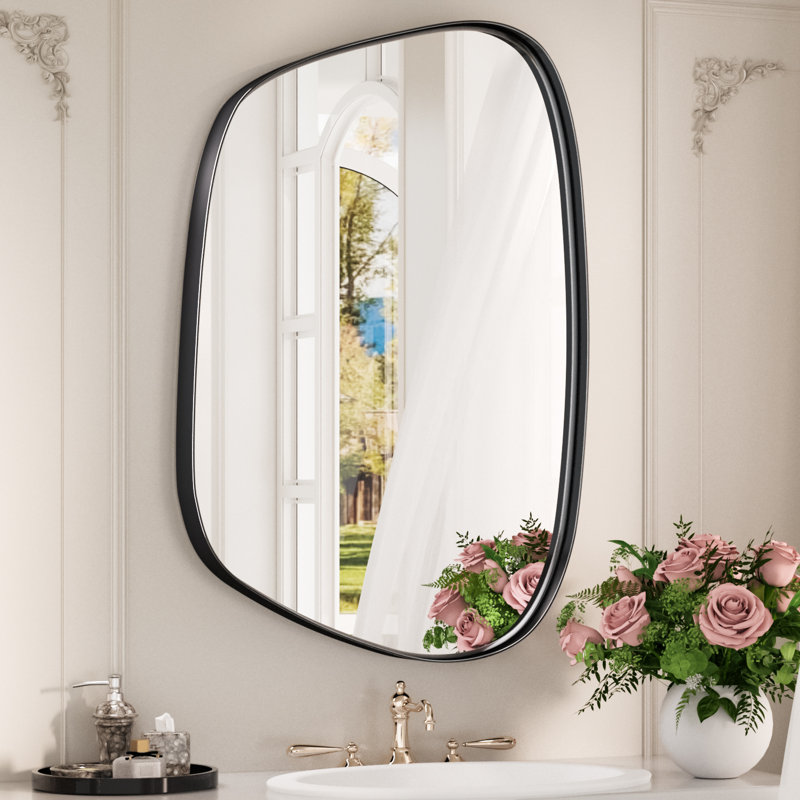 Irregular Wall Mirror - Decorative Tempered Glass Mirror With Aviation Aluminum Alloy Frame For Bathroom, Bedroom, Living Room, Entryway, Cloakroom