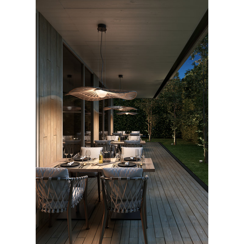 Mediterrània Brown Synthetic Fiber LED Pendant Light