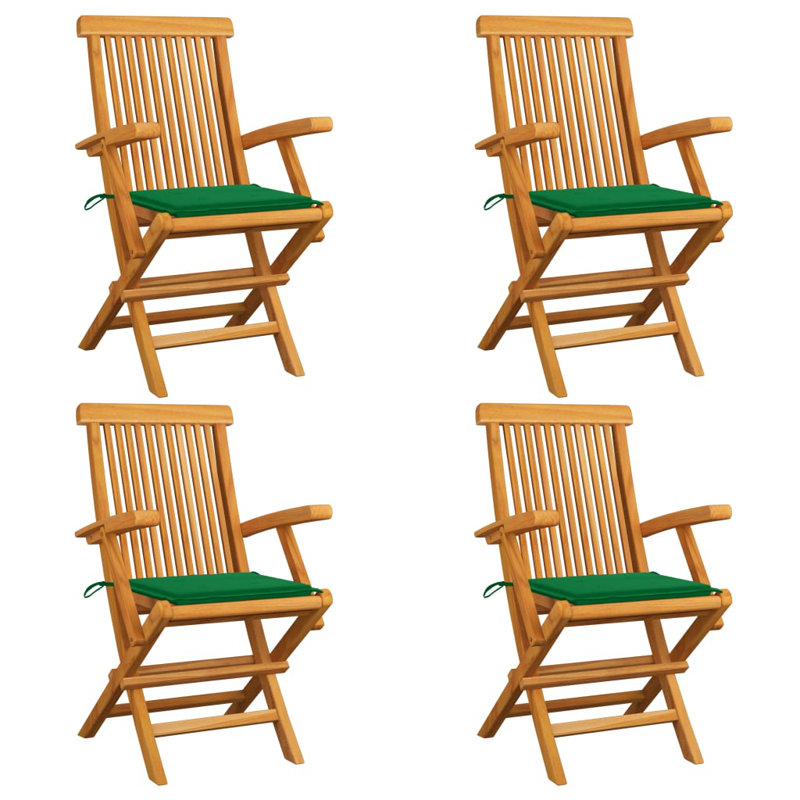 Chaise bistro d'extérieur pliante avec coussins Patio Chairs, Vert