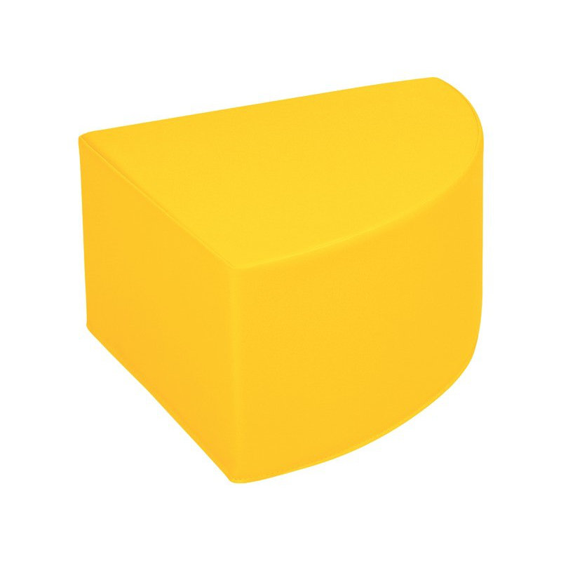Quadrant Pouffe Basic - Seat Height: 6", 7" H x 15.75" W x 15.75" D, Yellow