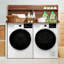 Comptoir à lessive universel avec tablette de rangement, laveuse et sécheuse robustes avec revêtement imperméable pour salle de lavage organisée-121390835
