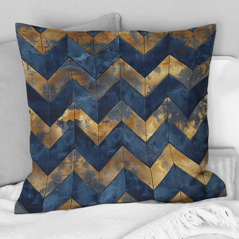 Coussin Chevron Harmony IV - Glam, H 16 po x l 16 po