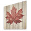 «Scarlet Maple Leaf Simplicity - Leaves Wood», art mural sur bois de pin naturel-559744978