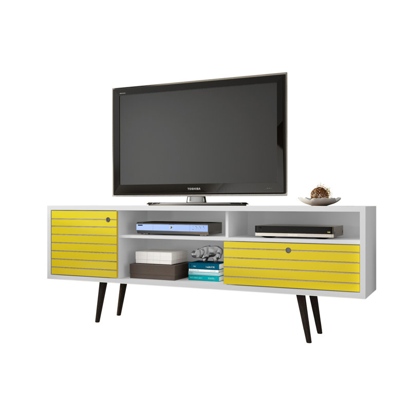Darryl TV Stand, White/Yellow