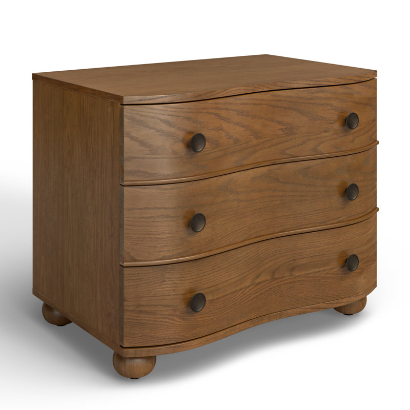 Tariel 32'' W Solid Wood Nightstand in Toasted Oak
