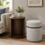 Table d'appoint gigogne coulissante avec rangement et tabouret assorti, ensemble de tables gigognes gain de place pour salon, couleur noyer et gris