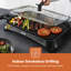 GEEPAS 1600W Electric Barbecue 2-in-1 Grill With Hot Plate with Built In Drip Tray