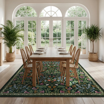 Tapis lavable à motif floral Kaldi