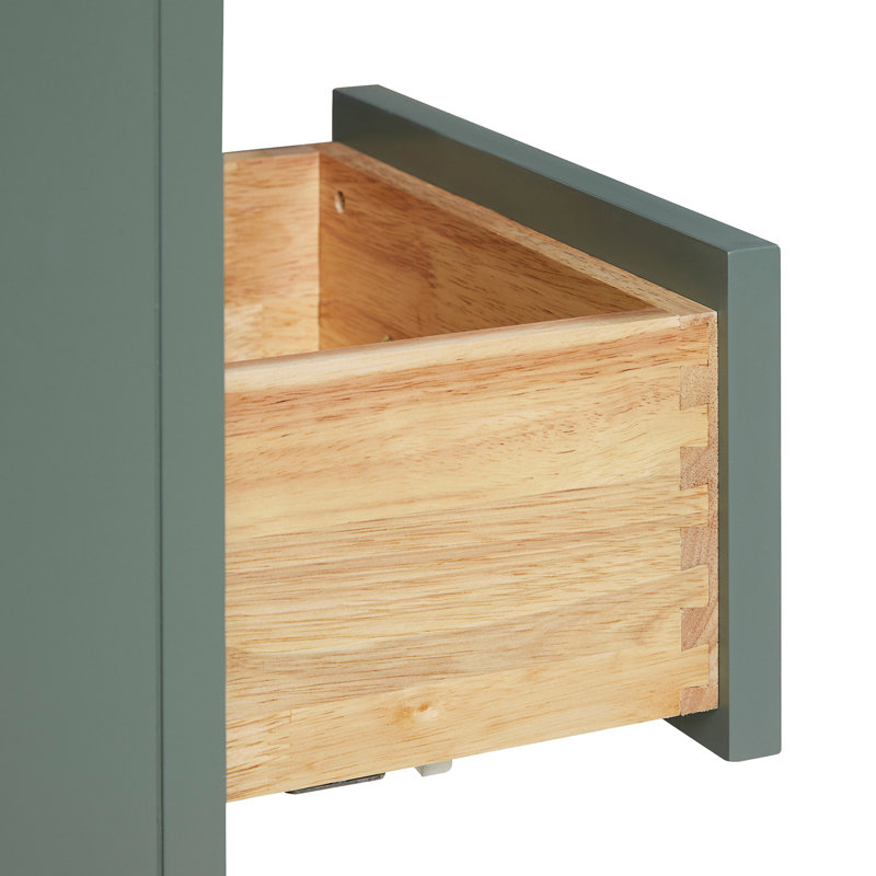 Base de meuble-lavabo double en bois massif 72 po Osoria, Vert rétro