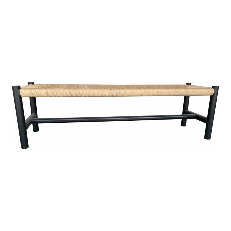 HAWTHORN BENCH LARGE BLACK, Black, 18" H x 60" W x 17" D
