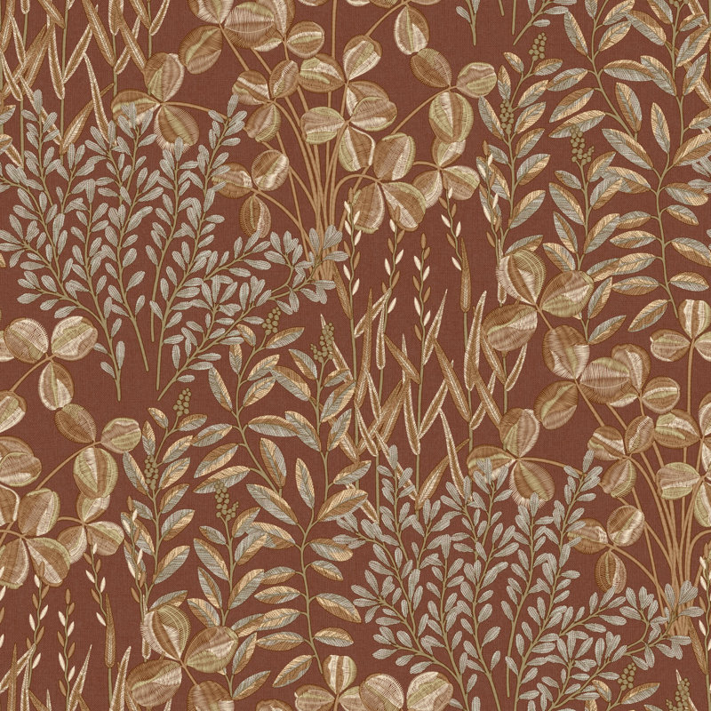 Inia Collection Branched Leaves All-over Wallpaper Roll, Red