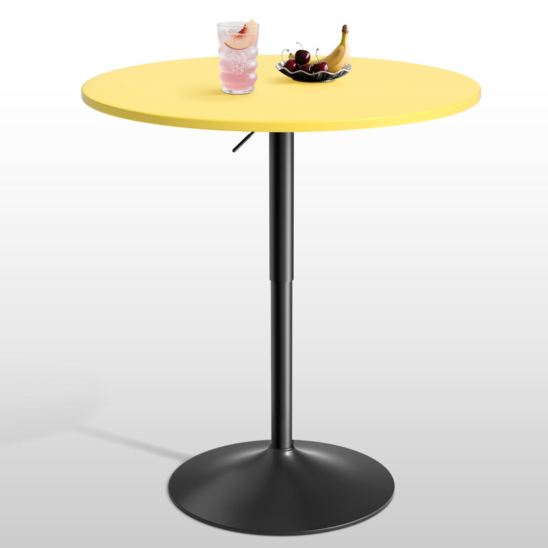 Table de bar ronde de 91 cm de hauteur, table de bistrot/pub réglable en hauteur, table de cocktail moderne avec pied central