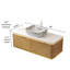 Meuble-lavabo flottant de 48 po avec lavabo vasque et plateau en pierre frittée, armoire en contreplaqué, garniture dorée, capteur à DEL, pré-assemblé, tiroir double-624240035