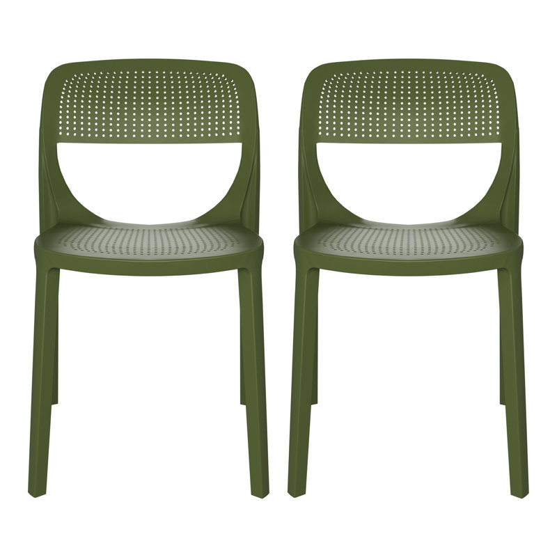 Chaise de salle à manger d'extérieur empilable, Vert