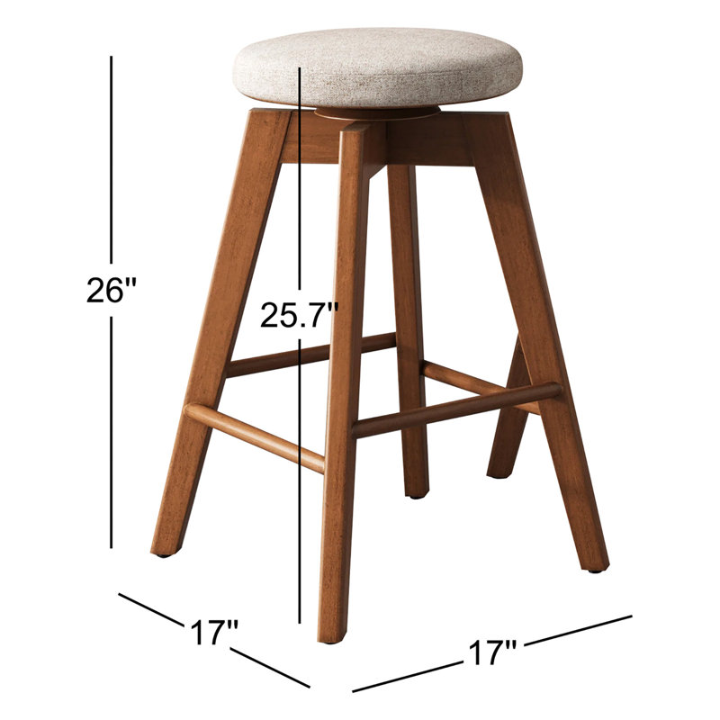 Swivel 26" Counter Stool, Antique Coffee/Natural Wheat Polyester, 2